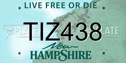 TIZ438 New Hampshire License Plate