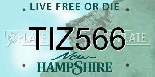 TIZ566 New Hampshire License Plate