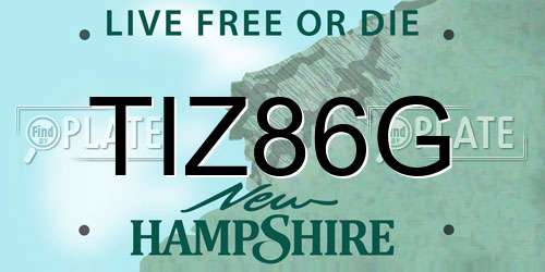 TIZ86G New Hampshire License Plate