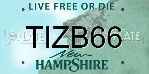 TIZB66 New Hampshire License Plate