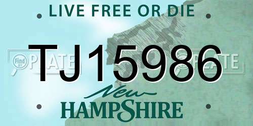 TJ15986 New Hampshire License Plate
