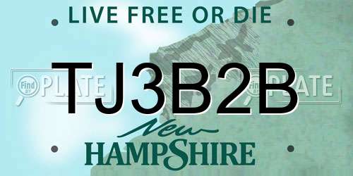 TJ3B2B New Hampshire License Plate