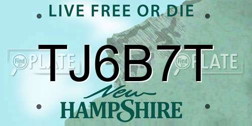 TJ6B7T New Hampshire License Plate