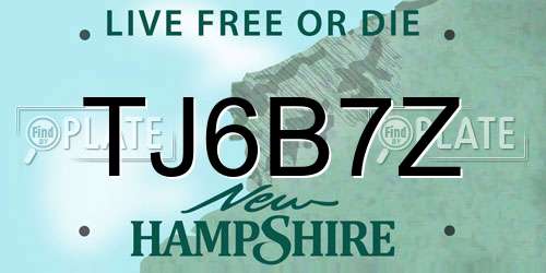 TJ6B7Z New Hampshire License Plate