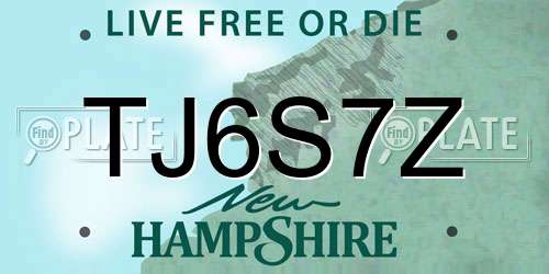 TJ6S7Z New Hampshire License Plate