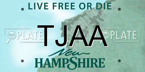 TJAA New Hampshire License Plate