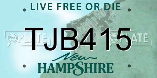 TJB415 New Hampshire License Plate