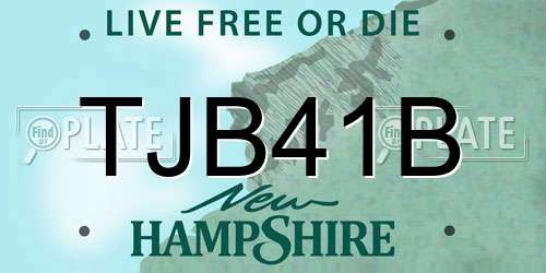 TJB41B New Hampshire License Plate