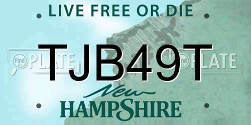 TJB49T New Hampshire License Plate