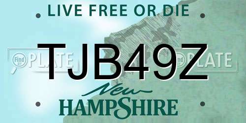 TJB49Z New Hampshire License Plate