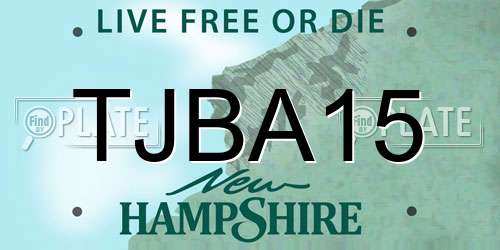 TJBA15 New Hampshire License Plate