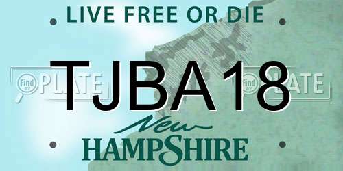 TJBA18 New Hampshire License Plate