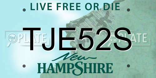 TJE52S New Hampshire License Plate
