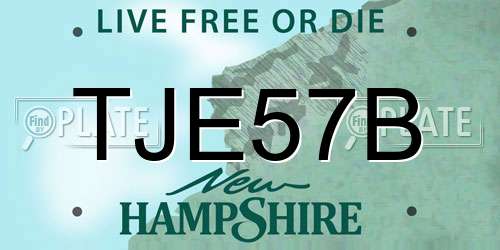 TJE57B New Hampshire License Plate