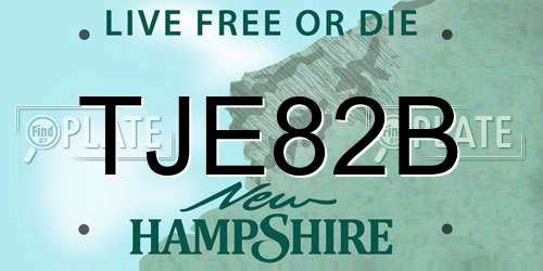 TJE82B New Hampshire License Plate
