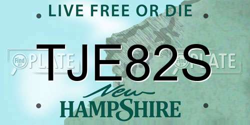 TJE82S New Hampshire License Plate