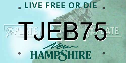 TJEB75 New Hampshire License Plate