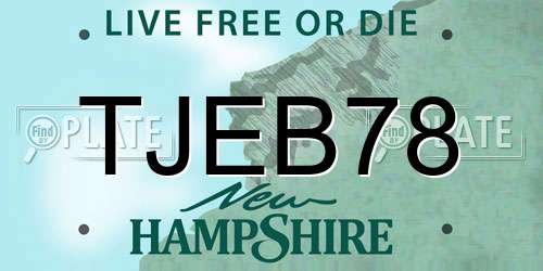 TJEB78 New Hampshire License Plate