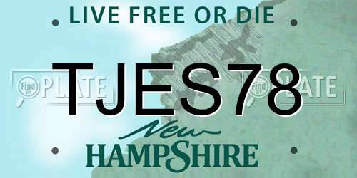 TJES78 New Hampshire License Plate