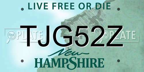 TJG52Z New Hampshire License Plate