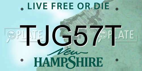 TJG57T New Hampshire License Plate