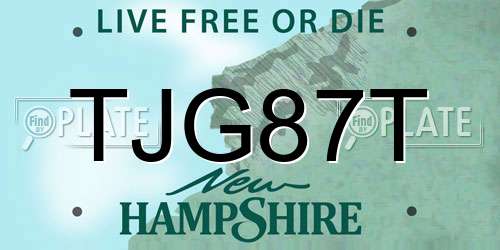 TJG87T New Hampshire License Plate
