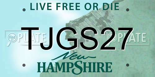 TJGS27 New Hampshire License Plate