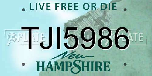 TJI5986 New Hampshire License Plate