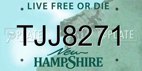 TJJ8271 New Hampshire License Plate