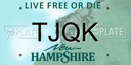 TJQK New Hampshire License Plate