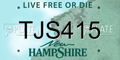 TJS415 New Hampshire License Plate