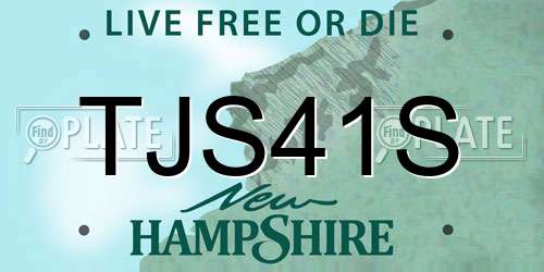 TJS41S New Hampshire License Plate