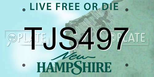TJS497 New Hampshire License Plate