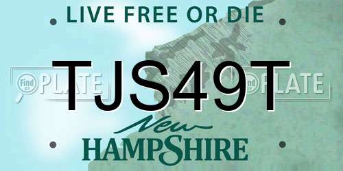 TJS49T New Hampshire License Plate