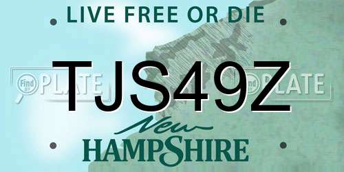 TJS49Z New Hampshire License Plate