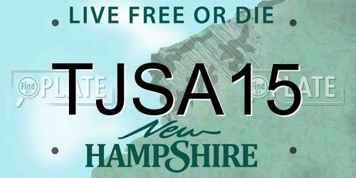 TJSA15 New Hampshire License Plate