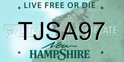 TJSA97 New Hampshire License Plate