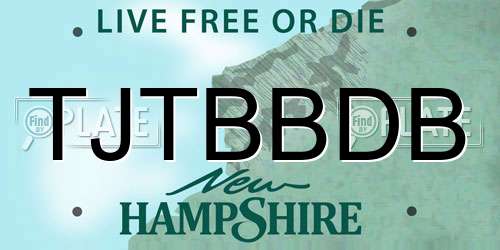 TJTBBDB New Hampshire License Plate