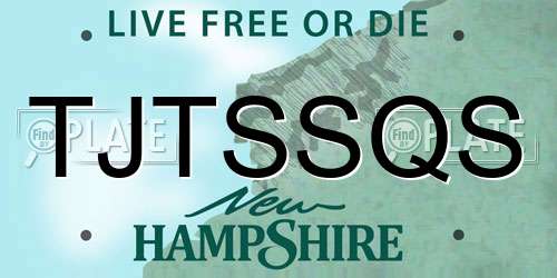 TJTSSQS New Hampshire License Plate