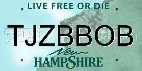 TJZBBOB New Hampshire License Plate
