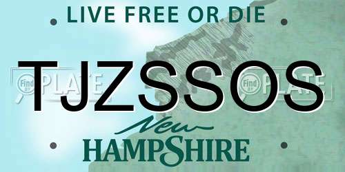 TJZSSOS New Hampshire License Plate