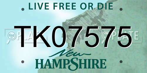 TK07575 New Hampshire License Plate