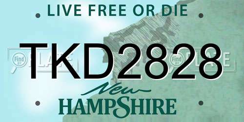 TKD2828 New Hampshire License Plate