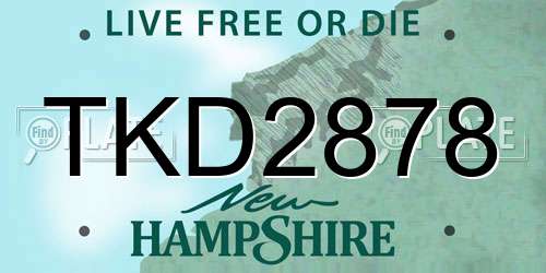 TKD2878 New Hampshire License Plate
