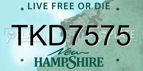 TKD7575 New Hampshire License Plate
