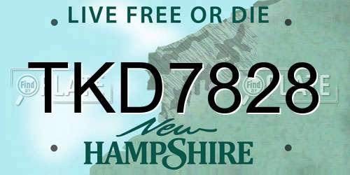 TKD7828 New Hampshire License Plate