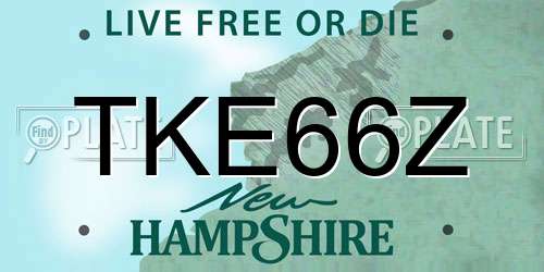 TKE66Z New Hampshire License Plate