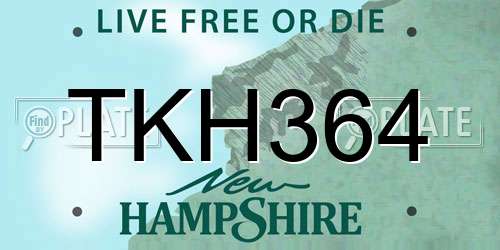 TKH364 New Hampshire License Plate