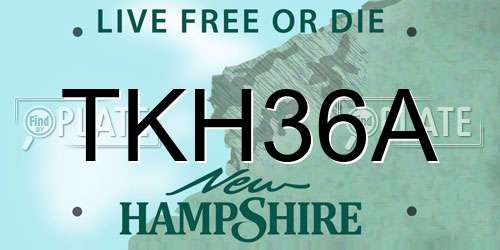 TKH36A New Hampshire License Plate