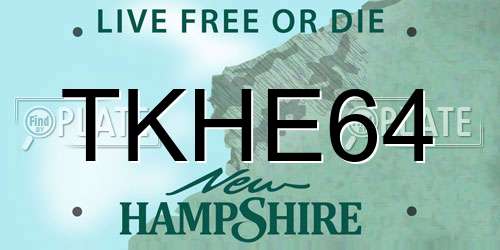 TKHE64 New Hampshire License Plate